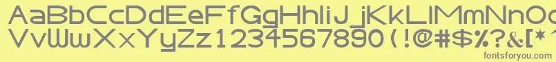 AbteciaBasicSansSerifFont-fontti – harmaat kirjasimet keltaisella taustalla
