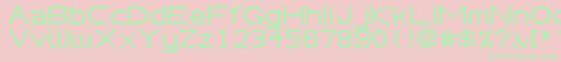 Fonte AbteciaBasicSansSerifFont – fontes verdes em um fundo rosa