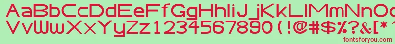 フォントAbteciaBasicSansSerifFont – 赤い文字の緑の背景
