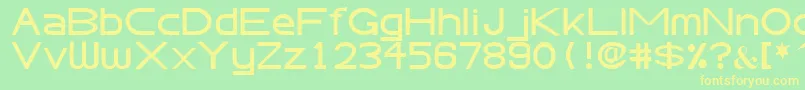AbteciaBasicSansSerifFont-fontti – keltaiset fontit vihreällä taustalla