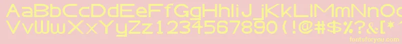 AbteciaBasicSansSerifFont-fontti – keltaiset fontit vaaleanpunaisella taustalla