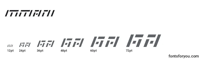 Размеры шрифта Mmani
