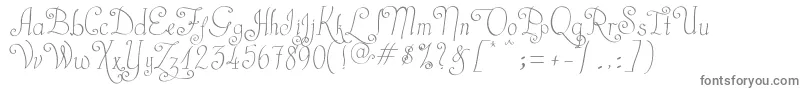 CastalStreet-fontti – harmaat kirjasimet valkoisella taustalla