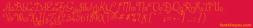 CastalStreet-Schriftart – Orangefarbene Schriften auf rotem Hintergrund