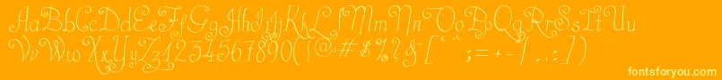 CastalStreet-Schriftart – Gelbe Schriften auf orangefarbenem Hintergrund