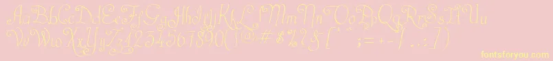 CastalStreet Font – Yellow Fonts on Pink Background