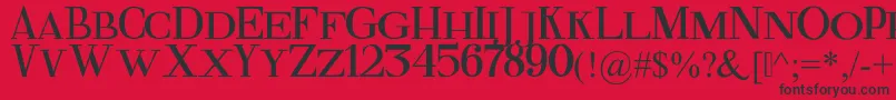 Czcionka FineSerif – czarne czcionki na czerwonym tle