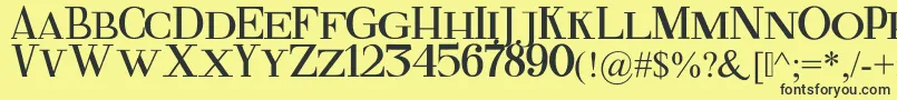 Fonte FineSerif – fontes pretas em um fundo amarelo