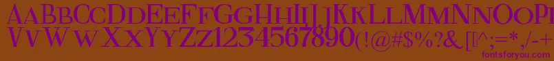 FineSerif-Schriftart – Violette Schriften auf braunem Hintergrund