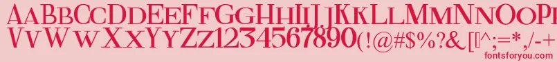 FineSerif-fontti – punaiset fontit vaaleanpunaisella taustalla
