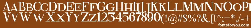 Шрифт FineSerif – белые шрифты на коричневом фоне