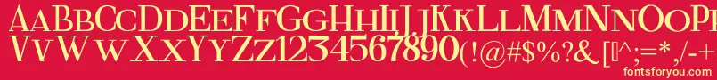 フォントFineSerif – 黄色の文字、赤い背景