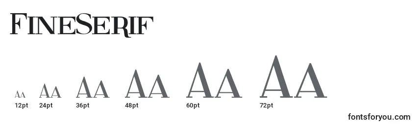 FineSerif Font Sizes