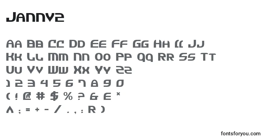 Шрифт Jannv2 – алфавит, цифры, специальные символы