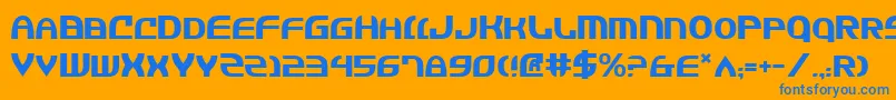 フォントJannv2 – オレンジの背景に青い文字