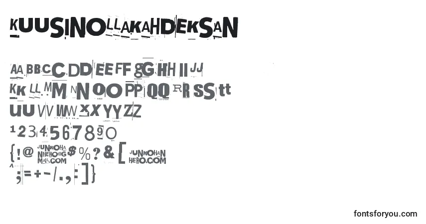 Czcionka Kuusinollakahdeksan – alfabet, cyfry, specjalne znaki