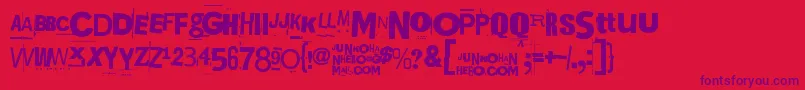 Kuusinollakahdeksan Font – Purple Fonts on Red Background