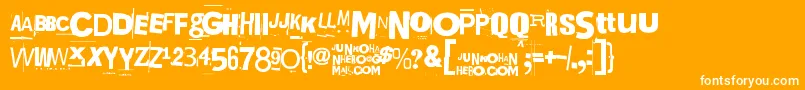 Kuusinollakahdeksan Font – White Fonts on Orange Background