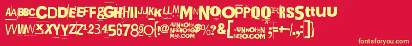 Kuusinollakahdeksan Font – Yellow Fonts on Red Background