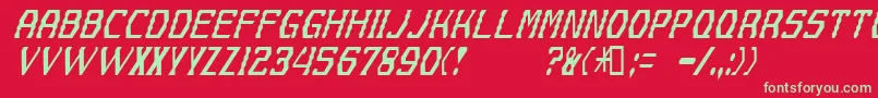 フォントGyrussian – 赤い背景に緑の文字