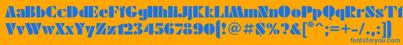 Futuraeugeniac Font – Blue Fonts on Orange Background