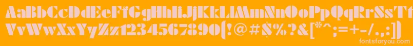 Futuraeugeniac Font – Pink Fonts on Orange Background