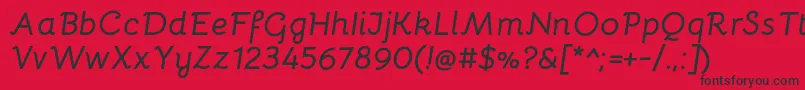 BellotaBolditalic Font – Black Fonts on Red Background