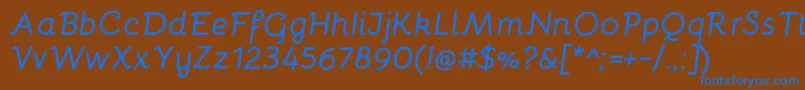 Fonte BellotaBolditalic – fontes azuis em um fundo marrom