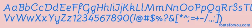 フォントBellotaBolditalic – ピンクの背景に青い文字