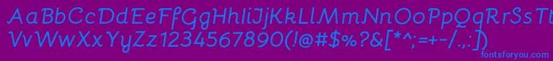 BellotaBolditalic Font – Blue Fonts on Purple Background
