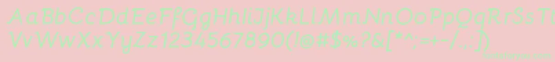 Fonte BellotaBolditalic – fontes verdes em um fundo rosa