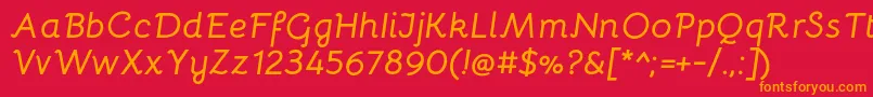 BellotaBolditalic Font – Orange Fonts on Red Background