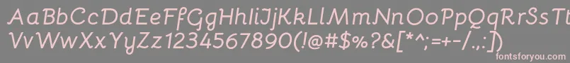 フォントBellotaBolditalic – 灰色の背景にピンクのフォント