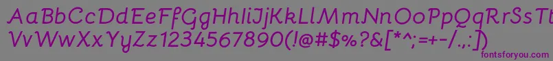 BellotaBolditalic-fontti – violetit fontit harmaalla taustalla
