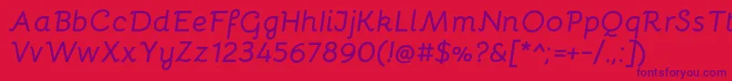 BellotaBolditalic Font – Purple Fonts on Red Background
