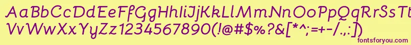 fuente BellotaBolditalic – Fuentes Moradas Sobre Fondo Amarillo