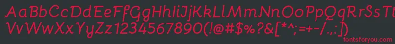 BellotaBolditalic Font – Red Fonts on Black Background