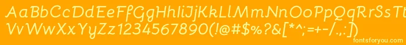 Шрифт BellotaBolditalic – жёлтые шрифты на оранжевом фоне