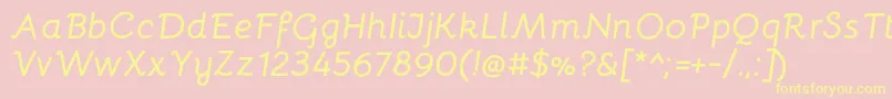 BellotaBolditalic-Schriftart – Gelbe Schriften auf rosa Hintergrund
