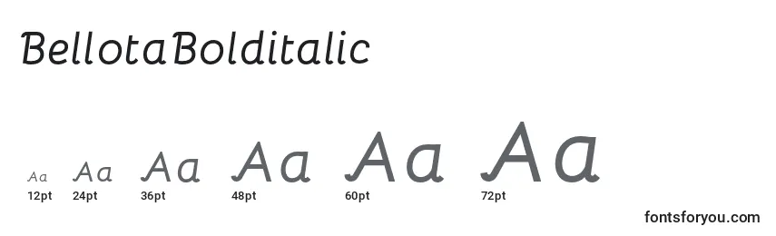 BellotaBolditalic Font Sizes