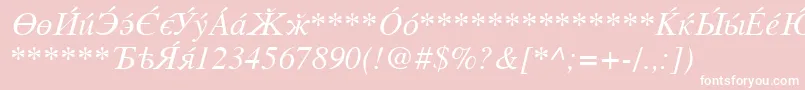 CyrillicserifItalic Font – White Fonts on Pink Background