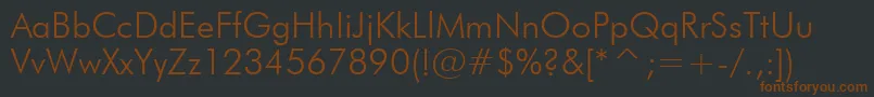 Шрифт FuturaLightBt – коричневые шрифты на чёрном фоне