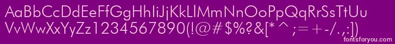 Czcionka FuturaLightBt – różowe czcionki na fioletowym tle