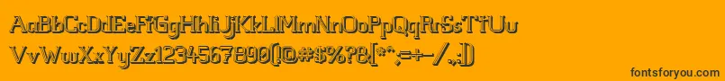 Whitelinefever3D100-Schriftart – Schwarze Schriften auf orangefarbenem Hintergrund