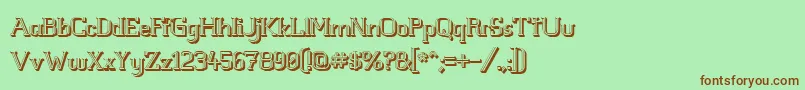 Whitelinefever3D100 Font – Brown Fonts on Green Background