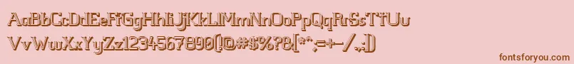 Whitelinefever3D100 Font – Brown Fonts on Pink Background