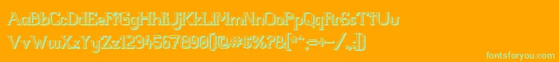 Whitelinefever3D100 Font – Green Fonts on Orange Background