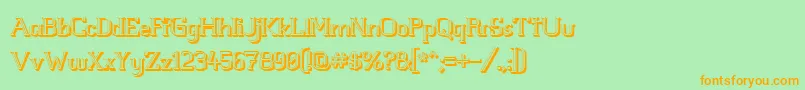 Whitelinefever3D100 Font – Orange Fonts on Green Background