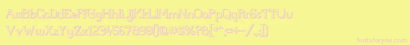 Whitelinefever3D100 Font – Pink Fonts on Yellow Background