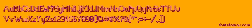 Whitelinefever3D100 Font – Purple Fonts on Orange Background